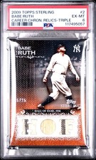 2009 TOPPS STERLING CAREER CHRONICLES RELICS #2 BABE RUTH Game Used Jersey Bat