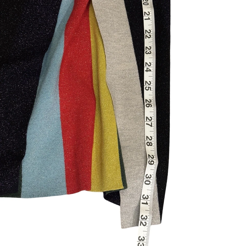 Falda midi Diane von Furstenberg metálica multicolor tejida a rayas talla L Foto 4 de 4