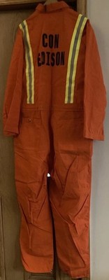 NOS Vintage CON EDISON Uniform Coveralls Orange Du Pont Nomex *READ* - AS IS