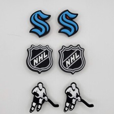 NHL Seattle Kraken Hockey Team For Crocs Shoe Charms Jibbitz - 6 Pieces