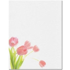 Pink Tulips Letterhead Laser & Inkjet Printer Paper 25 Pack