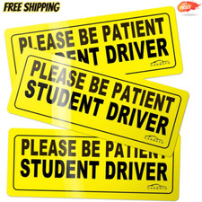 Student Driver Magnet Sign Vehicle Bumper Magnet Reflective Set of 3