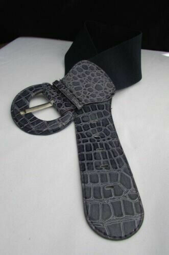 New Women Fashion Belt Hip Waist Dark Navy Blue Elastic Buckle Plus Size L - Picture 1 of 4