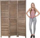 Room Dividers and Folding Privacy Screens 3 Panel Wood Room Divider 4.3 Ft Tall