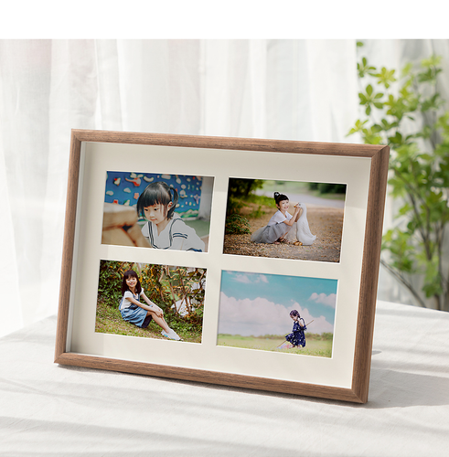 Picture Photo Frame Multiphoto Multihole Collage Gallery White Oak Coffee Color - Picture 15 of 27