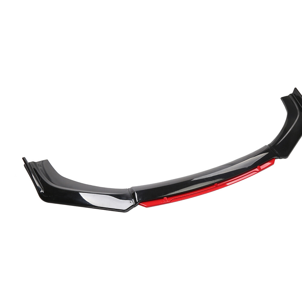 Front Bumper Lip Splitter With Strut Rods For Infiniti Q50 Q60 – Black & Red, Polyurethane, 72" Universal
