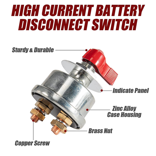 High Current Battery Disconnect Switch 300A, 12-24V Master Battery Power Cut Iso - Picture 2 of 12