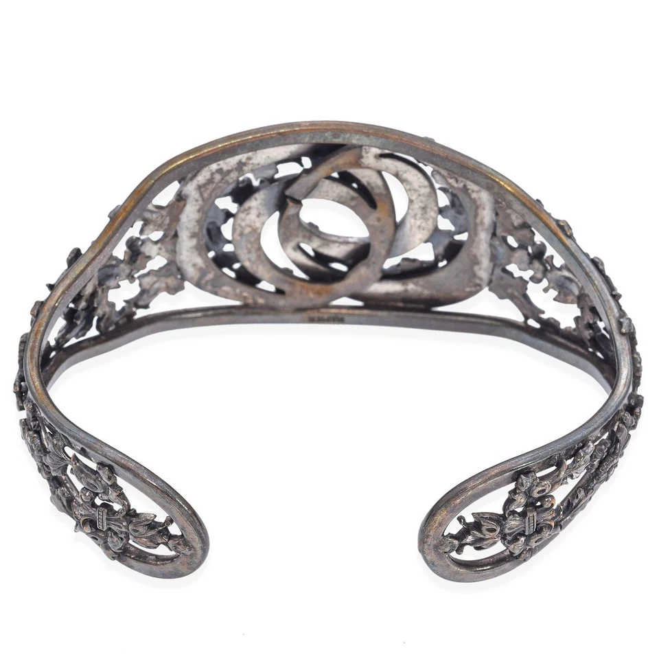 Vintage Napier Silver Plated Filigree Cuff Bracelet - Image 4 of 4