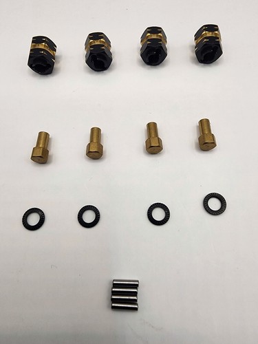 4 Pcs Axial Scx24 4mm Extension Brass Hex Hub Extenders Black - Picture 2 of 3