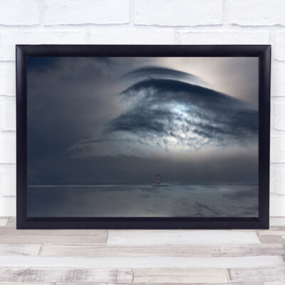 Wolken Wolken Himmel Meer Ozean Leuchtturm Landschaft Maritim Wandbild Kunstdruck
