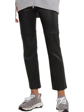 Leather Pants Women Pant Slim Size Women's High Waist Trousers Jeans Black 30