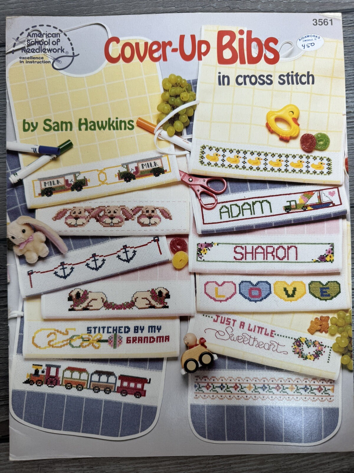 Cover Up Bibs in Cross Stitch ~ Sam Hawkins  - American School of Needlework-image