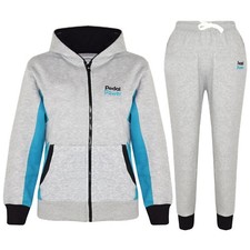 Kids Boys Tracksuit Grey Designer's Pedal Power Zipped Top Bottom Jogging Suits