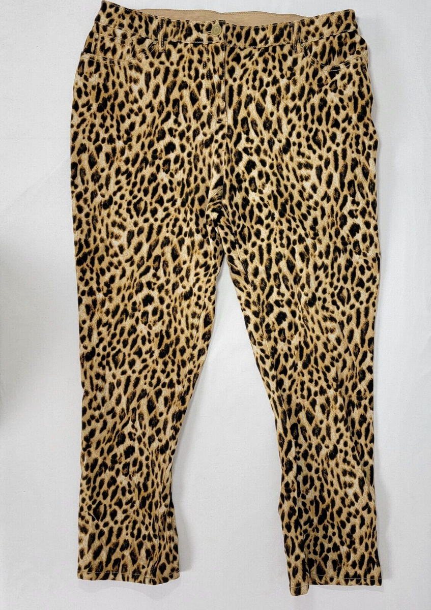 Chico's Animal Print leopard pants Womens Size 2 ( Medium 12 Chico's Animal Print leopard pants Womens Size 2 ( Medium 12