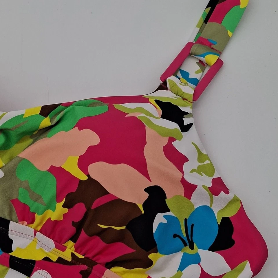 Camiseta Tankini Anne Cole Mujer 20W Talla Grande Fiesta Fácil Anillo Tri Rosa Foto 3 de 4