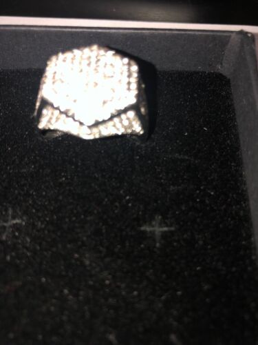 Anello in cristallo blocco ghiaccio da uomo diamante simulato taglia 11 - Foto 3 di 9