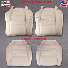 For 2008-2012 Honda Accord Driver & Passenger Bottom Top Leather Seat Cover Tan