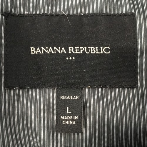 BANANA REPUBLIC Vest Mens Large Regular Black Puffer Outdoor Preppy Full Zip - Picture 9 of 10