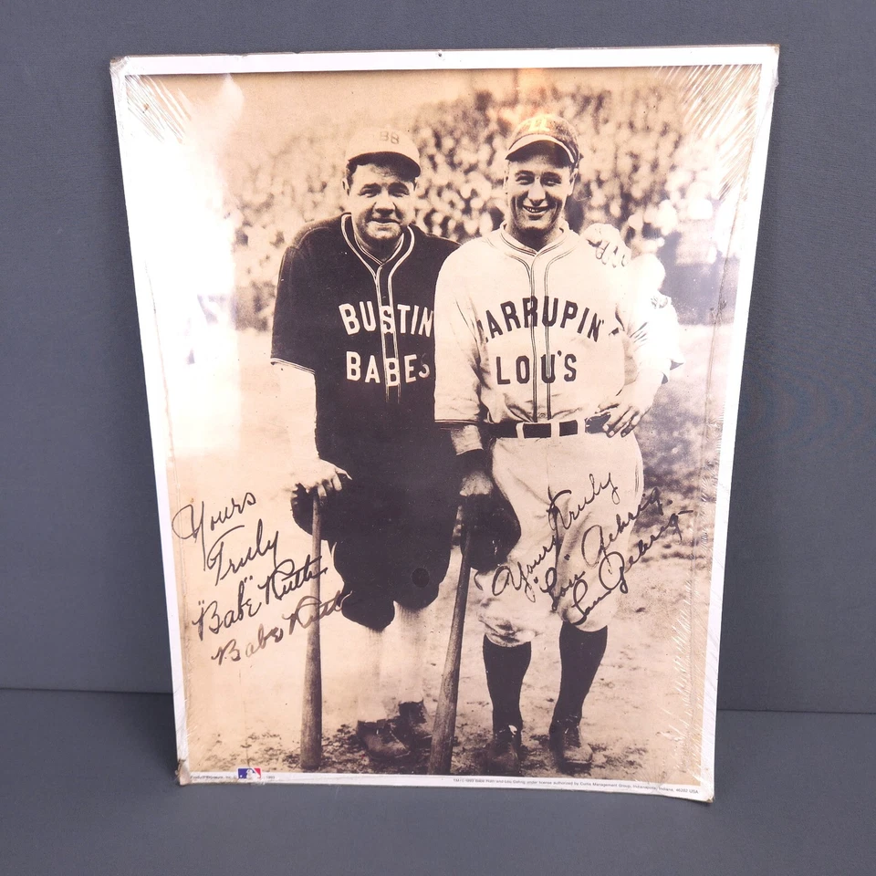 Vintage Baseball Prints Poster New York Yankees Babe Ruth MLB Prints 1993 Lot - Image 2 of 4