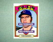 Tom Phoebus Chicago Cubs 1972 Style Custom Baseball Art Card