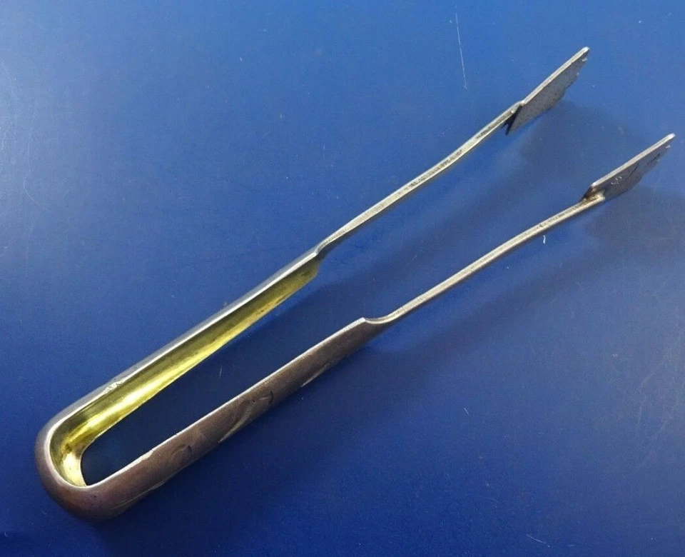 Pinças de açúcar russas antigas 84 prata com design (#4134) - Imagem 4 de 4