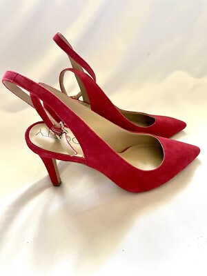 Women's Sole Society RED Suede Heel Stiletto Heels - Size 6 / 36 EU Ankle Strap