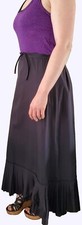 Express Vintage Pleated Black long prairie maxi skirt Western Boho Goth Sz M NWT
