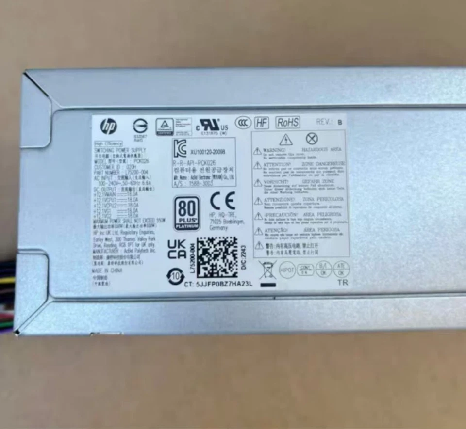 HP 800 880Z1 Z2G5 G6 G9 PCK026 L75200-004 550W power supply - Image 2 of 3