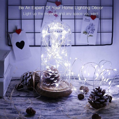 10 Pack 6.6ft 20 LEDs Battery Operated Mini LED Copper Wire String Fairy Lights - Picture 5 of 13