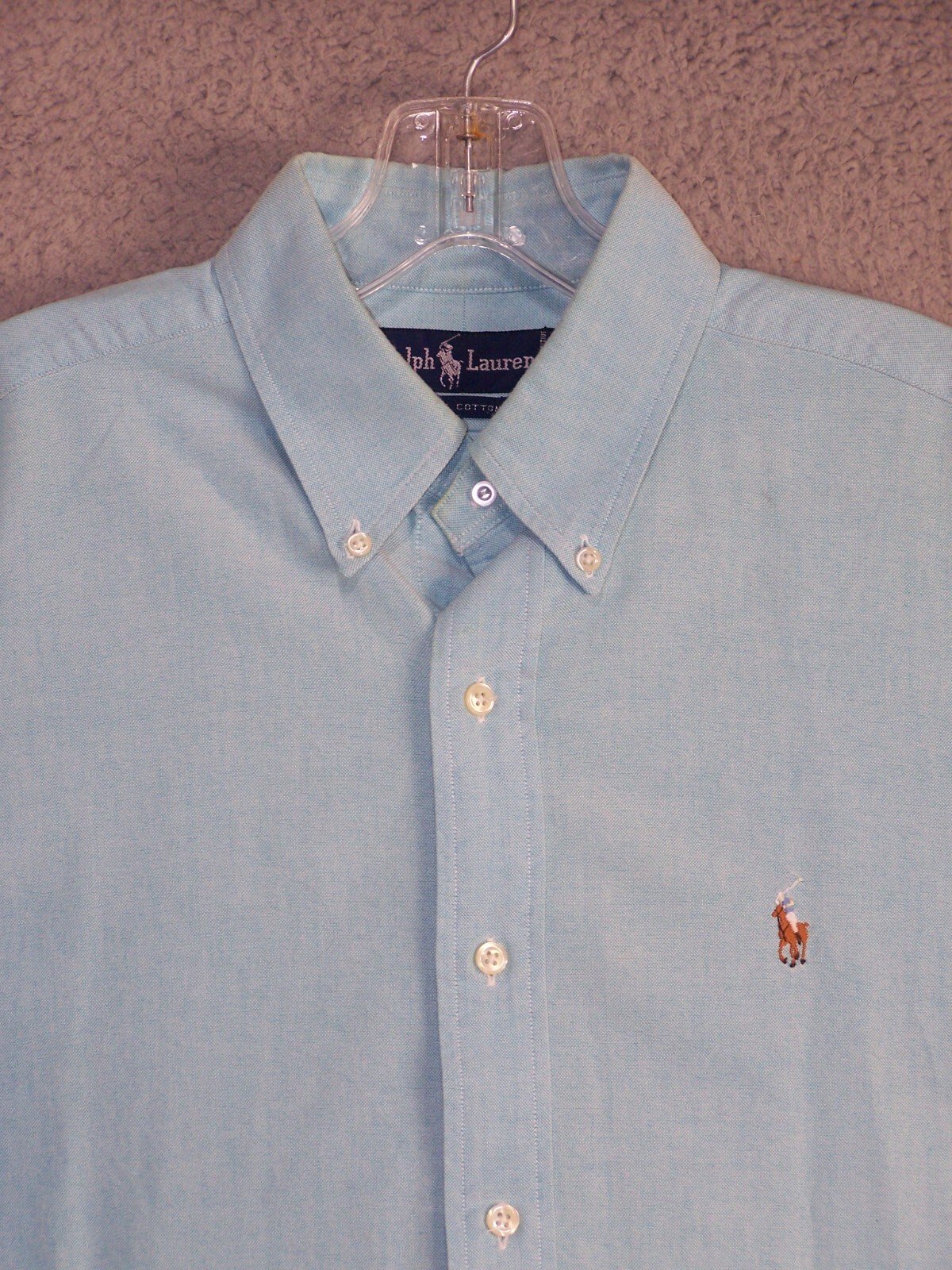 Camicia Ralph Lauren adulto 16 34 grande manica lunga bottoni cotone classico pony uomo