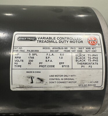 Star Trac 270-0934 Treadmill Drive Motor J63WZBJS-185 NEW! FREE