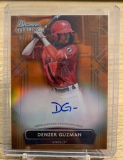 2022 Bowman Sterling Denzer Guzman Orange Refractor Auto #'d /75 Angels