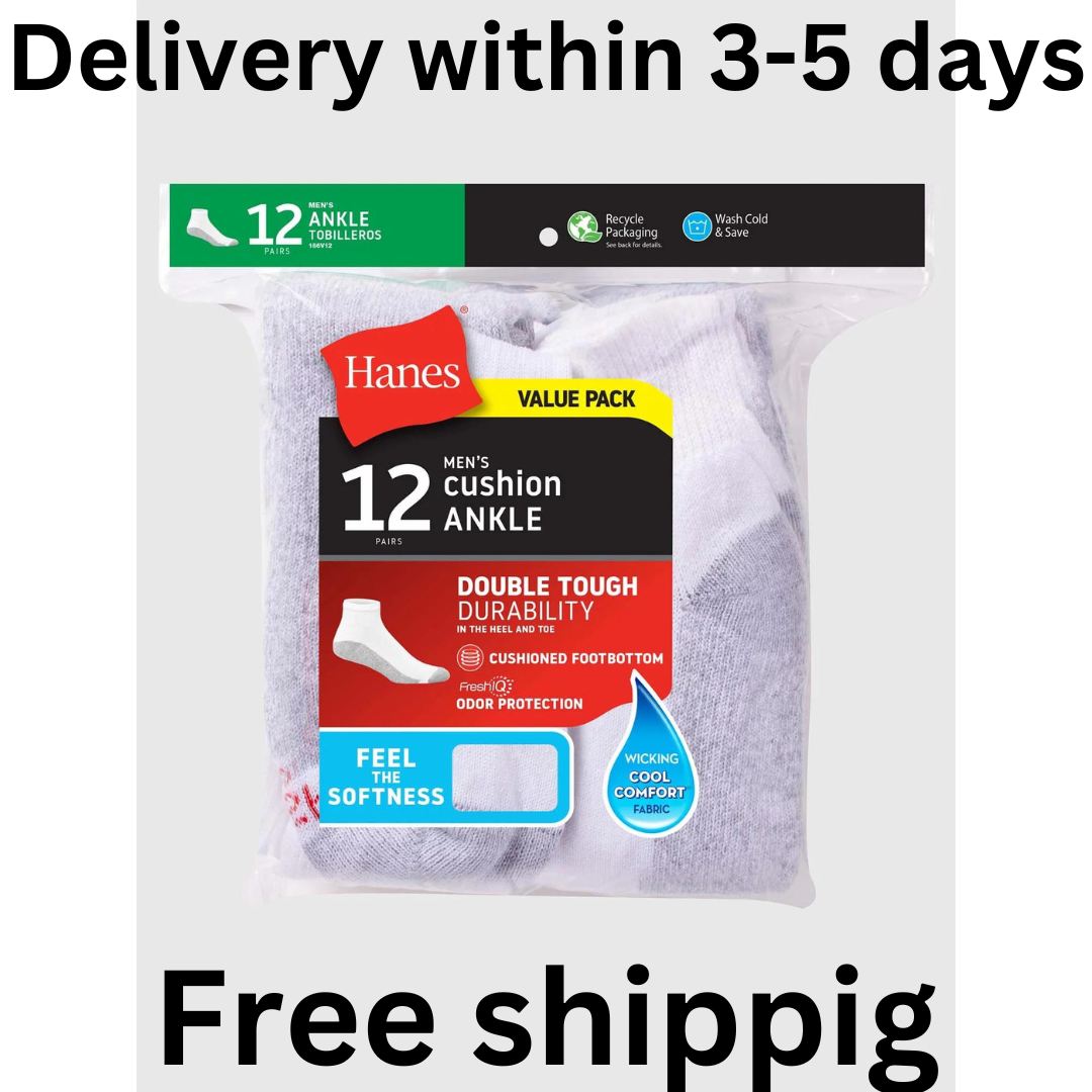 Hanes Men's Double Tough Durability OvertheCalf Tube Socks, 12Pack