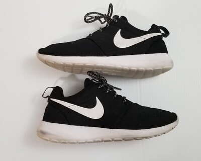 Nike Womens Roshe One 844994-002 Black Running Shoes Lace Up Low