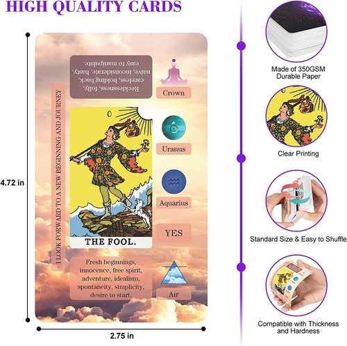 Tarotkarten für Anfänger 78 STCK. Tarotkarten mit Bedeutungen NEU - Bild 7 von 8