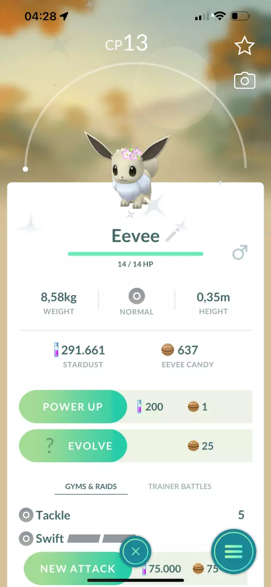 Shiny Eevee adorned with cherry blossoms & Evolution Trade 20kdust