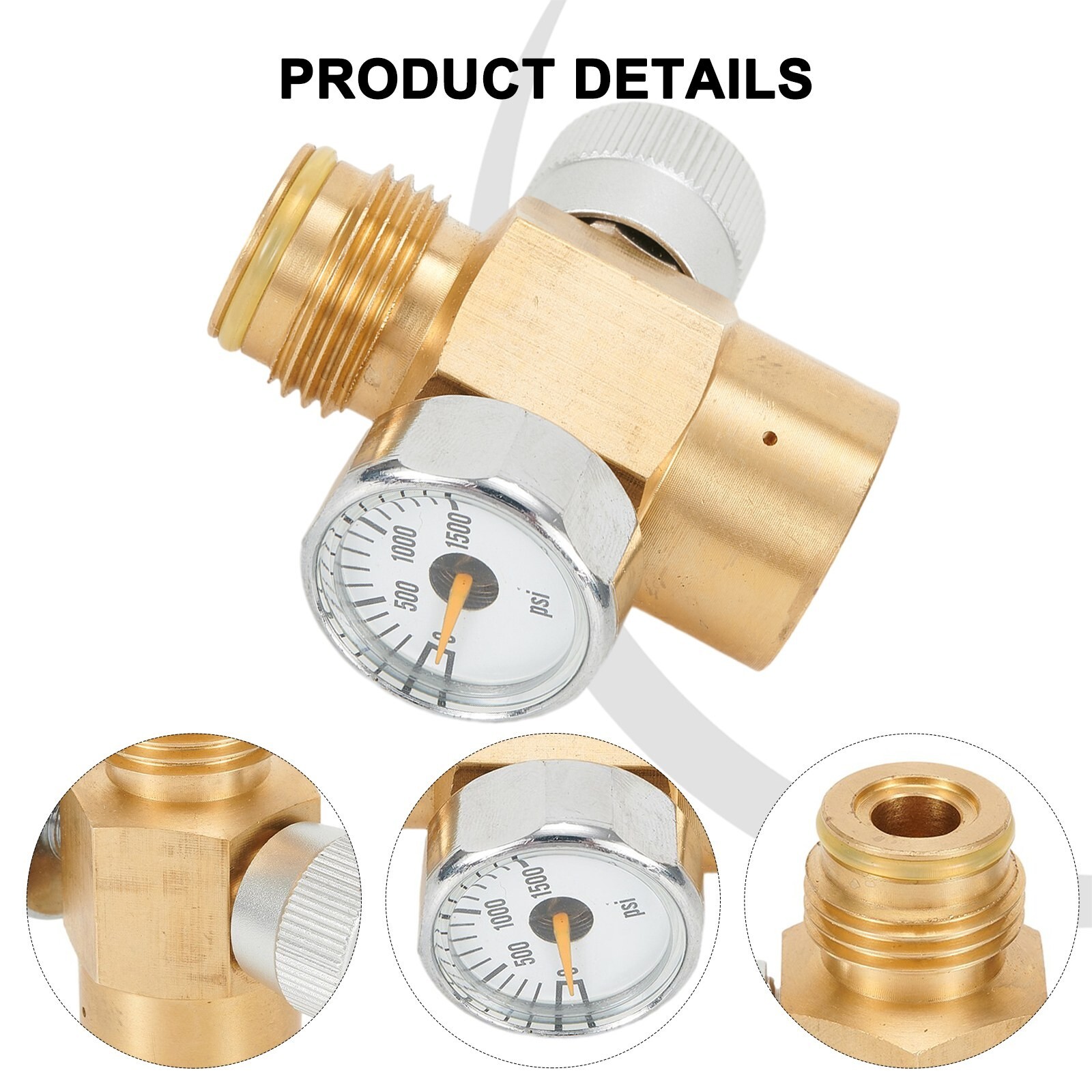 CO2 Tank On/Off Valve With 1500 Psi Gauge Switch Inner Threads G1/214 Adapter eBay