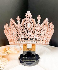 Zirconia Rose Gold Tiara, Quinceanera Tiara, Crystal Tiara, Wedding Headpiece