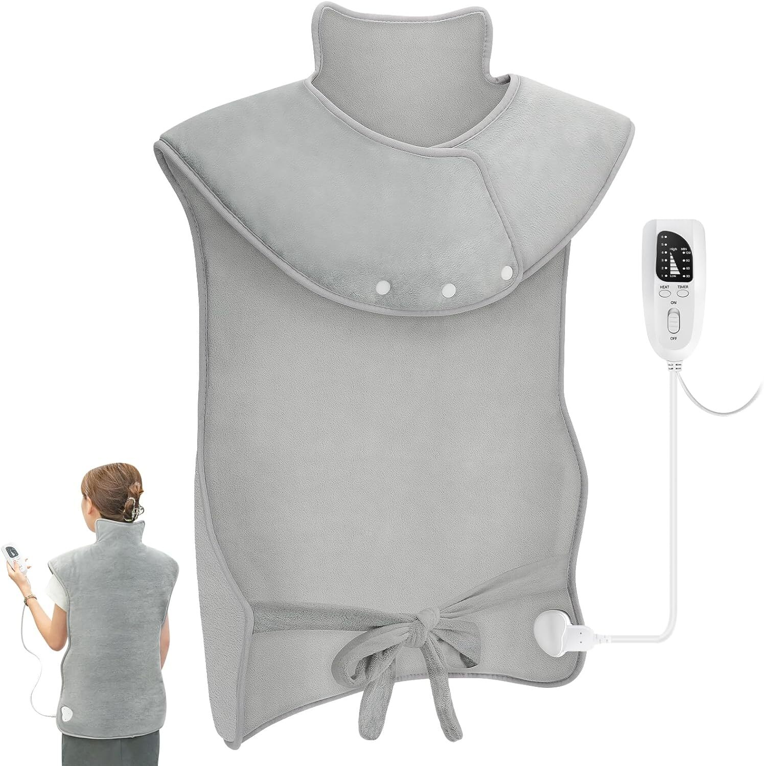 Electric Heat Wrap Heating Pad Neck Shoulder Back Warmer Pain Relief