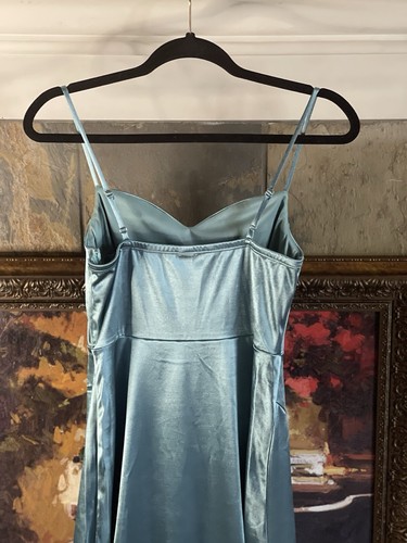 ANRABESS Women Satin Maxi Dress Sage Green Spaghetti Strap Size SMALL (4-6) New - Picture 5 of 5