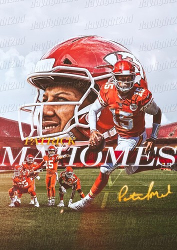 Framed KANSAS CITY CHIEFS NFL Poster PATRICK MAHOMES - 62cm x 44.5cm x 3cm - Picture 2 of 4