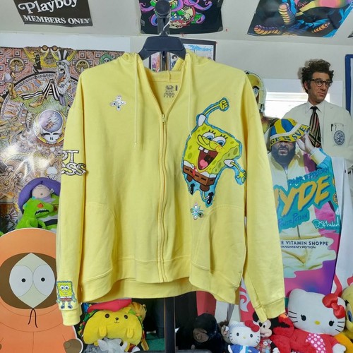 SpongeBob Hoodie Yellow Bedazzled 2xl 27x27 A28