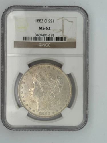 1883 O NGC MS62 Morgan Silver Dollar $1 US Mint Coin 1883-O MS-62 ME7446