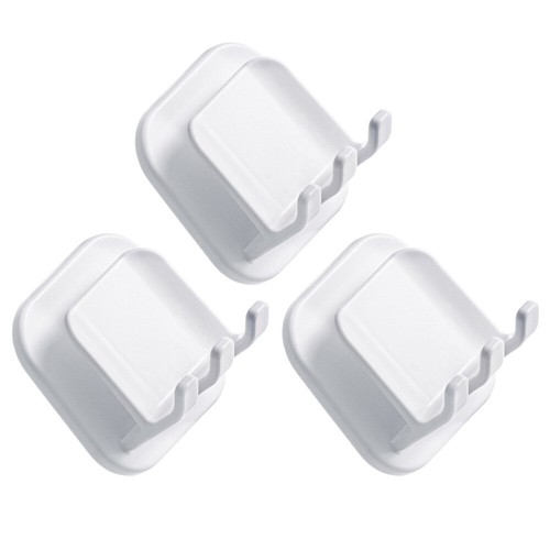 3PCS Wall-mounted Toiletries Racks Toothbrush Holders Tooth Cup Hangers White US - Picture 2 of 12