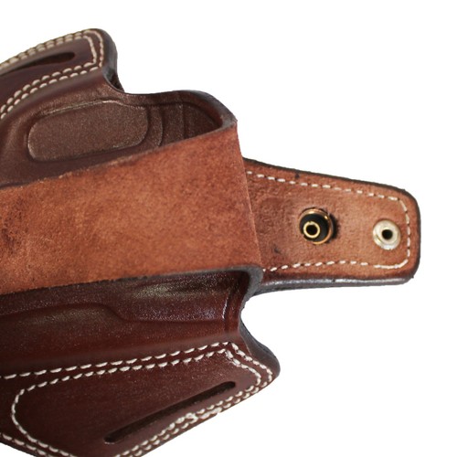 All 1911 5" With Rail Leather OWB Carry Thumb Break Gun Holster With Mag Pouch - Picture 5 of 68