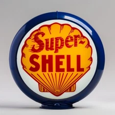 Super Shell Gas Pump Globe 13.5" in Dark Blue Plastic Body (G176)