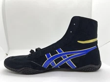 asics Boxing Wrestling Shoes Black Blue Gold Heel Gold EX-EO New TWR900 1083A001