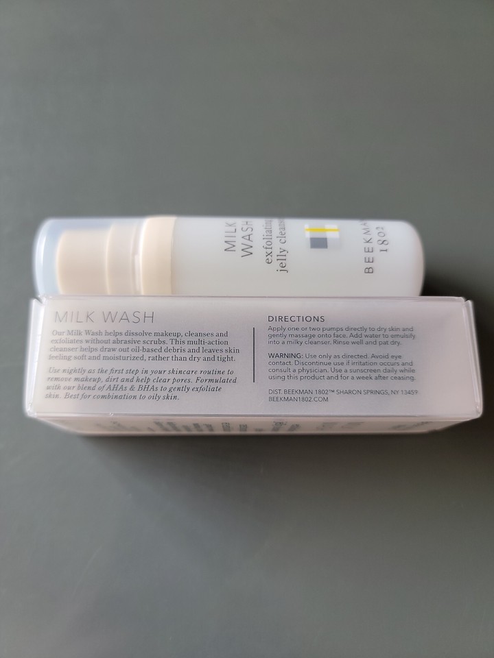 BEEKMAN 1802 Milk Wash Exfoliating Jelly Cleanser 0.5oz/15ml NEW IN BOX