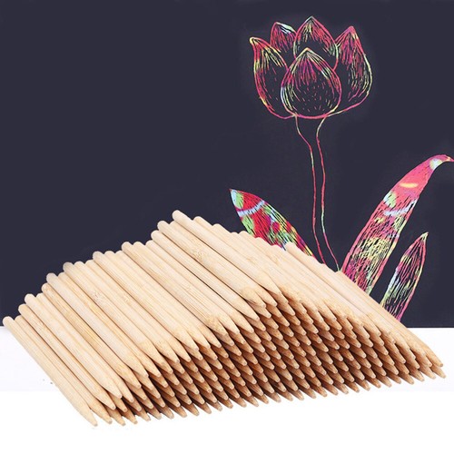 50 Pcs Kratzmalerei Bambusstift Kratzmalstift Zeichenstift Kratzen - Zdjęcie 8 z 12