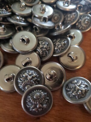 Pressed Button Lot Flowers Huge Lot Loop Button 100s